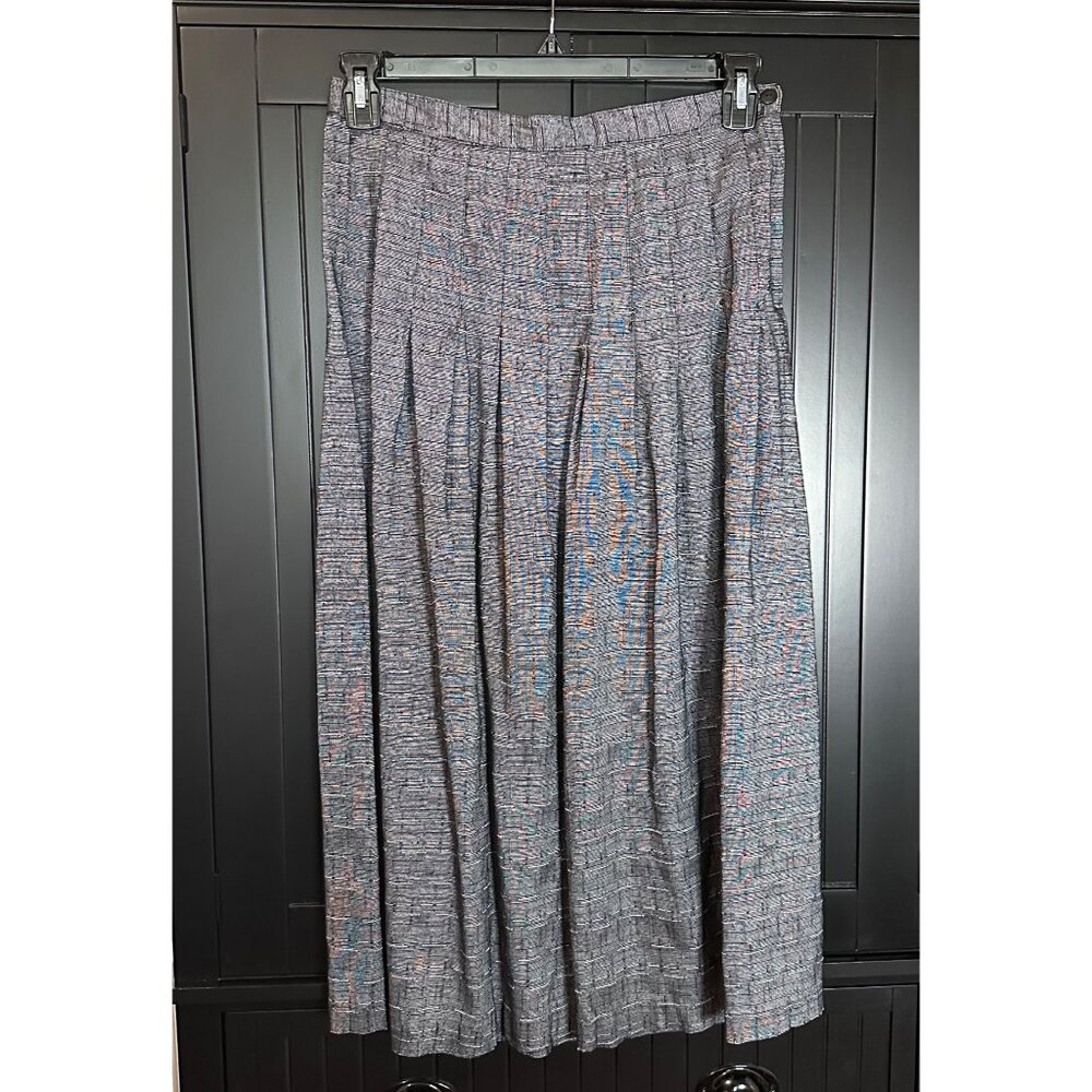 VTG Norton McNaughton Womens Skirt Size 14 Pleated Midi Gray Multicolor USA